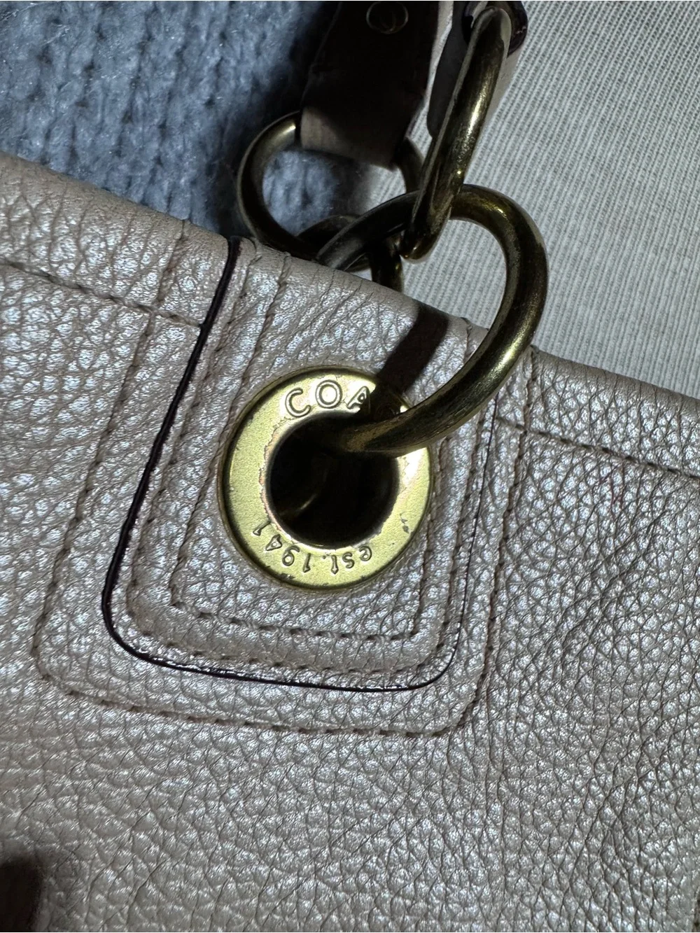 Coach Penelope Buckle bag Beige leather tote